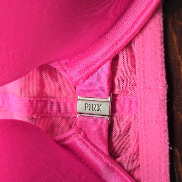 PINK Victoria's Secret Hot Pink Push-Up Racerback Bra 34D - Picture 2 of 5